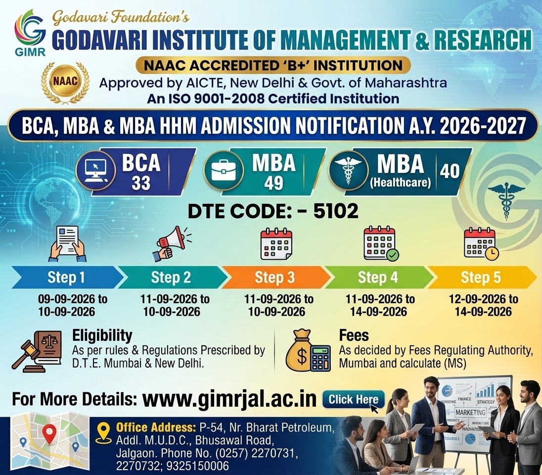 Godavari Institute of Management & Research MCA Admission